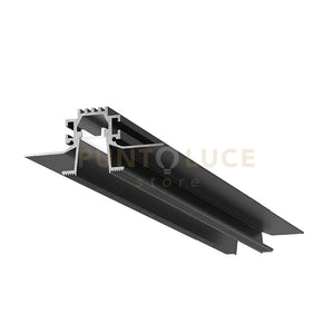 LIVERPOOL RP  - SISTEMA MODULARE SEZIONABILE AD INACASSO E SCOMPARSA PIU DIFFUSORE 20mm RIENTRATO TRASPARENTE COLORE NERO MT2