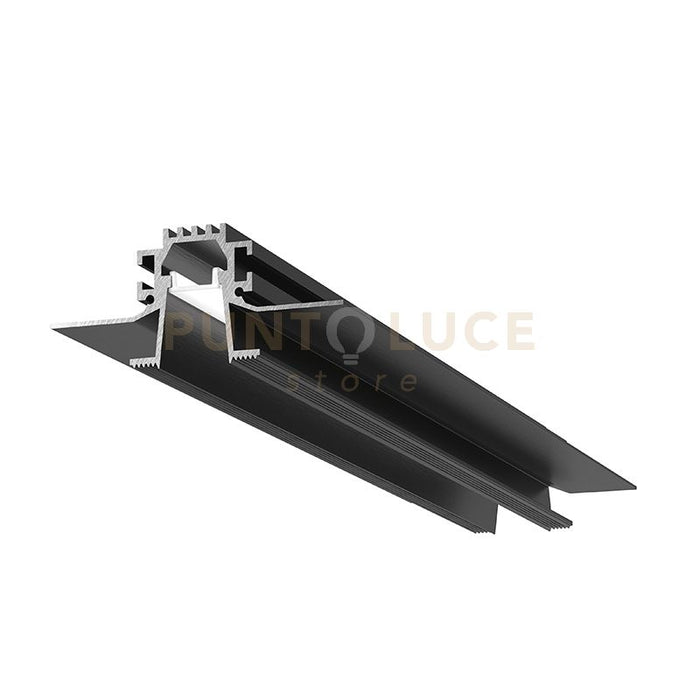 LIVERPOOL RP  - SISTEMA MODULARE SEZIONABILE AD INACASSO E SCOMPARSA PIU DIFFUSORE 20mm RIENTRATO TRASPARENTE COLORE NERO MT2