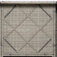 Set 4 Pz Salotto da Esterni in Rattan con 1 Divano, 2 Poltrone e 1 Tavolino, Kaki e Beige