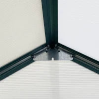 Serra da Giardino in Policarbonato 190x375x199cm, con Finestra Apribile e Porta Scorrevole, Struttura in Alluminio, Verde