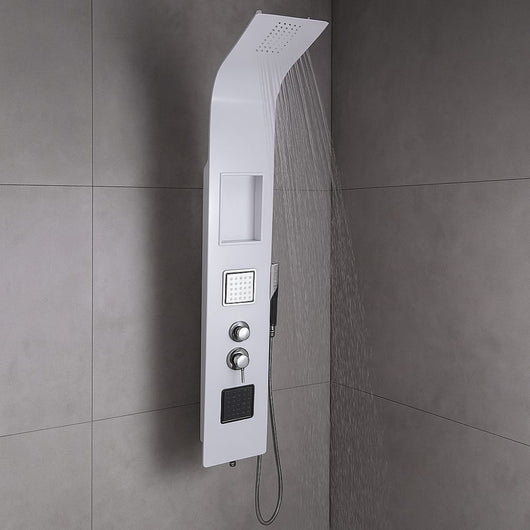 Colonna doccia 017 alluminio 3 funzioni 2 bocchette idro lombari white