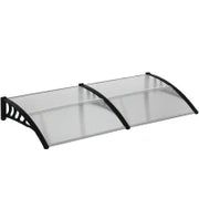 Pensilina da Esterno per Finestre e Porte in Policarbonato e Alluminio, 200x96x27cm, Trasparente