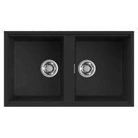 Lavello Elleci Incasso 2 vasche 83,6x48,8 Best 450 Sottotop Keratek Plus Nero Black Assoluto LKB45086BSO