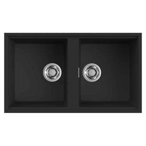 Lavello Elleci Incasso 2 vasche 83,6x48,8 Best 450 Sottotop Keratek Plus Nero Black Assoluto LKB45086BSO