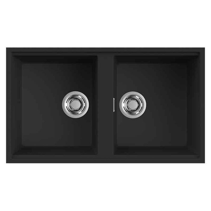Lavello Elleci Incasso 2 vasche 83,6x48,8 Best 450 Sottotop Keratek Plus Nero Black Assoluto LKB45086BSO