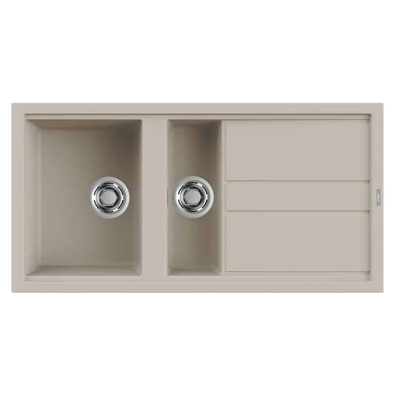 Lavello Elleci Incasso 2 vasche 100 x 51 Best 475 Keratek Plus Champagne LKB47595