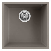 Lavello Elleci Incasso 1 vasca 44x44 Quadra 102 Sottotop Keratek Plus Grigio Dove Grey LKQ10293BSO