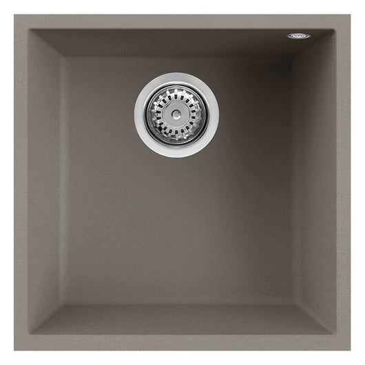 Lavello Elleci Incasso 1 vasca 44x44 Quadra 102 Sottotop Keratek Plus Grigio Dove Grey LKQ10293BSO