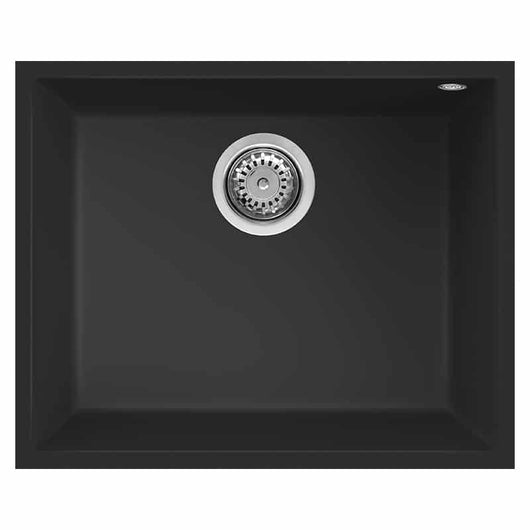 Lavello Elleci Incasso 1 vasca 54x44 Quadra 105 Sottotop Keratek Plus Nero Black Assoluto LKQ10586BSO