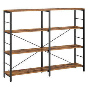 Libreria a 6 ripiani 30 x 120 x 1725 cm stile industriale per soggiorno ufficio balcone cucina marrone rustico 12_0004185