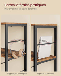 Libreria a 6 ripiani 30 x 120 x 1725 cm stile industriale per soggiorno ufficio balcone cucina marrone rustico 12_0004185