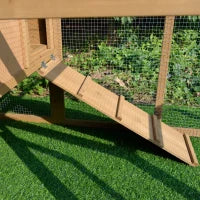 Pollaio per Galline Ovaiole da Esterno con Zona di Corsa, Pollaio per Galline da Esterno con Zona di Nidificazione e Vassoio Estraibile da Giardino in Legno, 200x80x105 cm