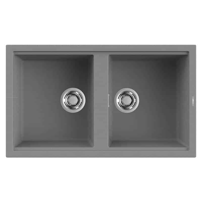 Lavello Elleci Incasso 2 vasche 86x51 Best 450 Metaltek Grigio Titanium LMB45073