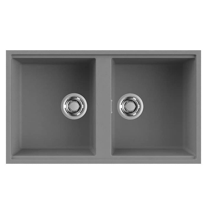 Lavello Elleci Incasso 2 vasche 83,6x48,8 Best 450 Sottotop Metaltek Grigio Titanium LMB45073BSO