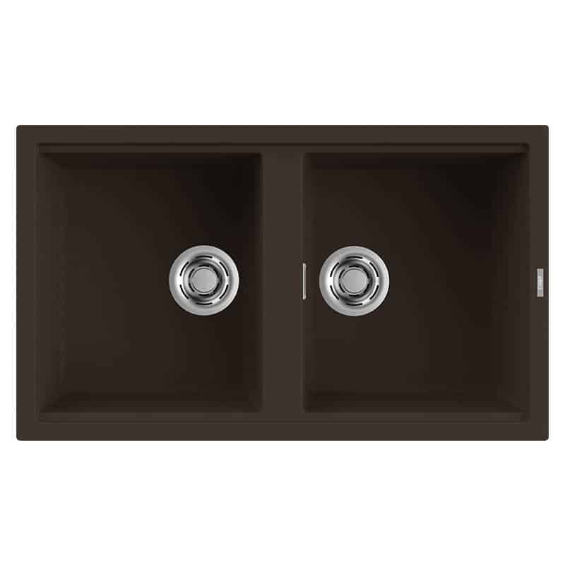 Lavello Elleci Incasso 2 vasche 86x51 Best 450 Granitek Espresso Marrone LGB45078