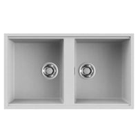 Lavello Elleci Incasso 2 vasche 83,6x48,8 Best 450 Sottotop Metaltek Grigio Aluminium LMB45079BSO