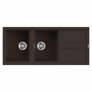 Lavello Elleci Incasso 2 vasche 116x51 Best 500 Granitek Espresso Marrone LGB50078