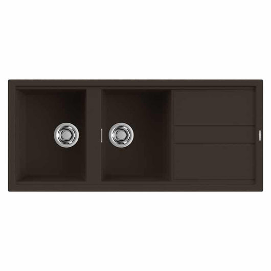 Lavello Elleci Incasso 2 vasche 116x51 Best 500 Granitek Espresso Marrone LGB50078