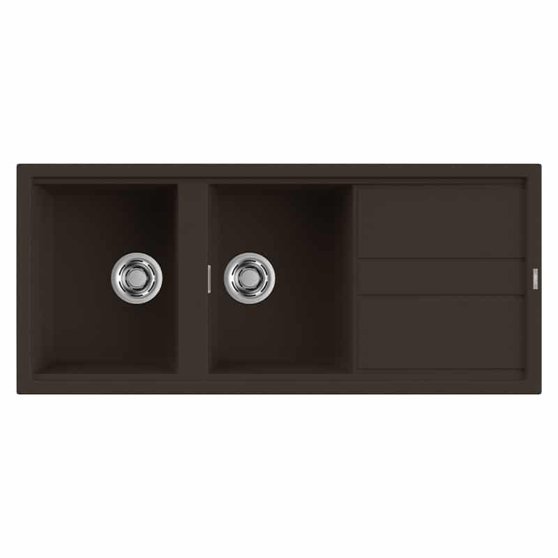 Lavello Elleci Incasso 2 vasche 116x51 Best 500 Granitek Espresso Marrone LGB50078