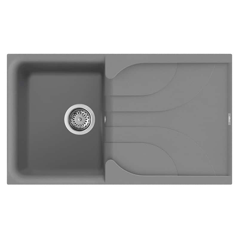 Lavello Elleci Incasso 1 vasca 86x50 Ego 400 Metaltek Grigio Titanium LME40073