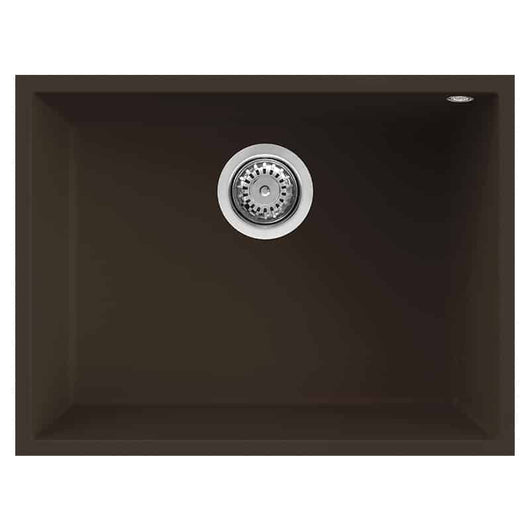 Lavello Elleci Incasso 1 vasca 58x44 Quadra 110 Sottotop Granitek Espresso Marrone LGQ11078BSO