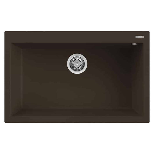 Lavello Elleci Incasso 1 vasca 79x50 Quadra 130 Granitek Espresso Marrone LGQ13078