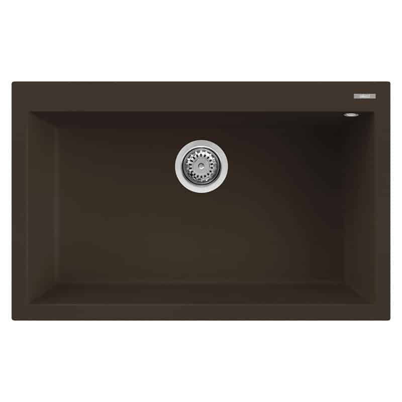 Lavello Elleci Incasso 1 vasca 79x50 Quadra 130 Granitek Espresso Marrone LGQ13078