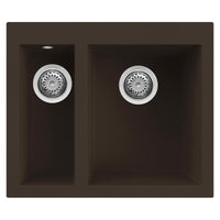 Lavello Elleci Incasso 2 vasche 59x50 Quadra 150 Granitek Espresso Marrone LGQ15078