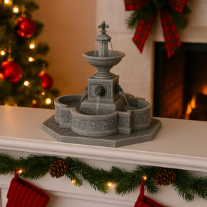 Villaggio Natalizio Fontana Modulare 22,5x19,5x18 cm con Effetto Acqua Realistico