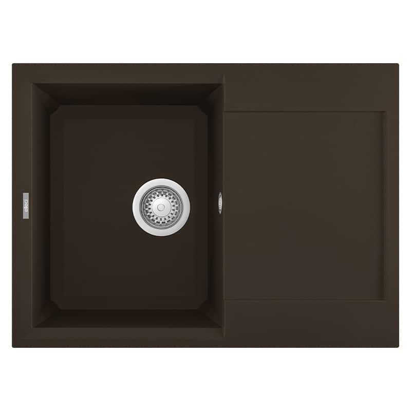 Lavello Elleci Incasso 1 vasca 68x50 Easy 135 Granitek Espresso Marrone LGY13578
