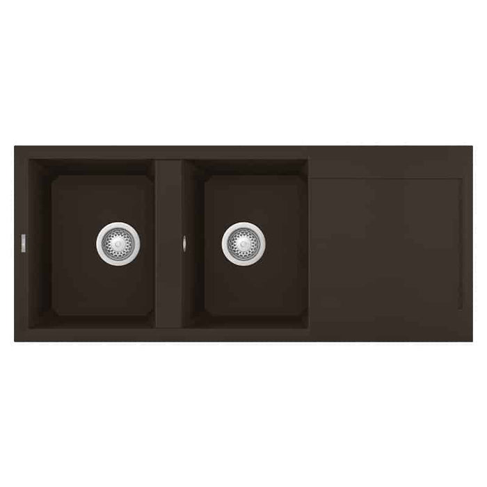 Lavello Elleci Incasso 2 vasche 116x50 Easy 500 Granitek Espresso Marrone LGY50078
