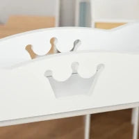 Appendiabiti per Bambini con Ripiani e Ganci Laterali, Arredamento per Cameretta in Legno, 70.5x37x103cm, Bianco