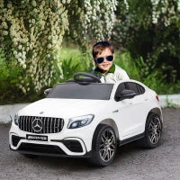Macchina Elettrica per Bambini 3-5 Anni Mercedes con Cintura di Sicurezza e Telecomando, Bianco