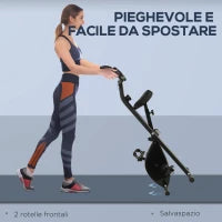 Cyclette Professionale con Resistenza e Altezza Regolabile, in Acciaio e PP, 41x86x112 cm, Nera