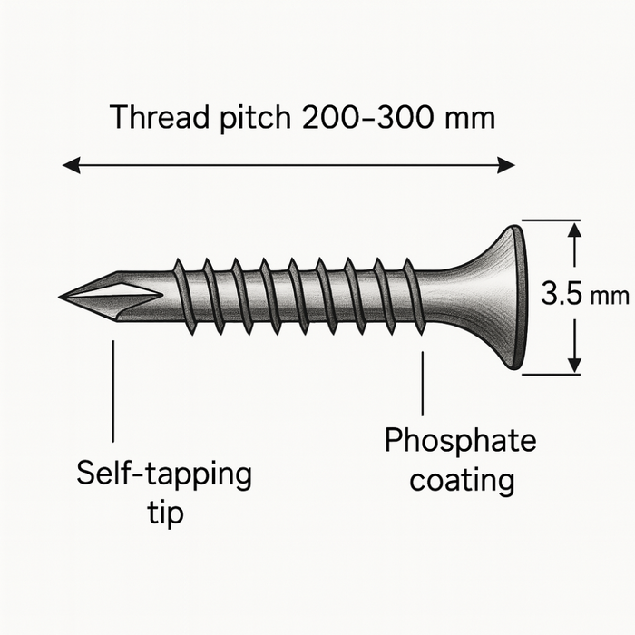 Viti cartongesso lamiera 3,5 x 25 mm punta trapano confezione 1000 pezzi