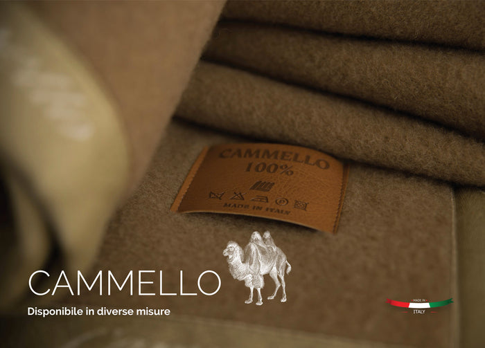Coperta Invernale In 100% Pura Lana Di Cammello - Matrimoniale - Cammello