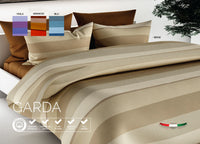 Copripiumino Sacco Piumone In 100% Cotone Disegno Garda - Singolo - Beige