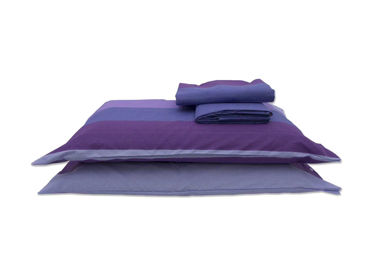 Copripiumino Sacco Piumone In 100% Cotone Disegno Garda - Singolo - Viola