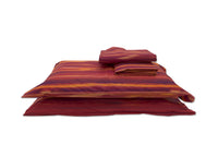 Completo Lenzuola In 100% Cotone Disegno Laveno - 1 Piazza e Mezza - Arancio