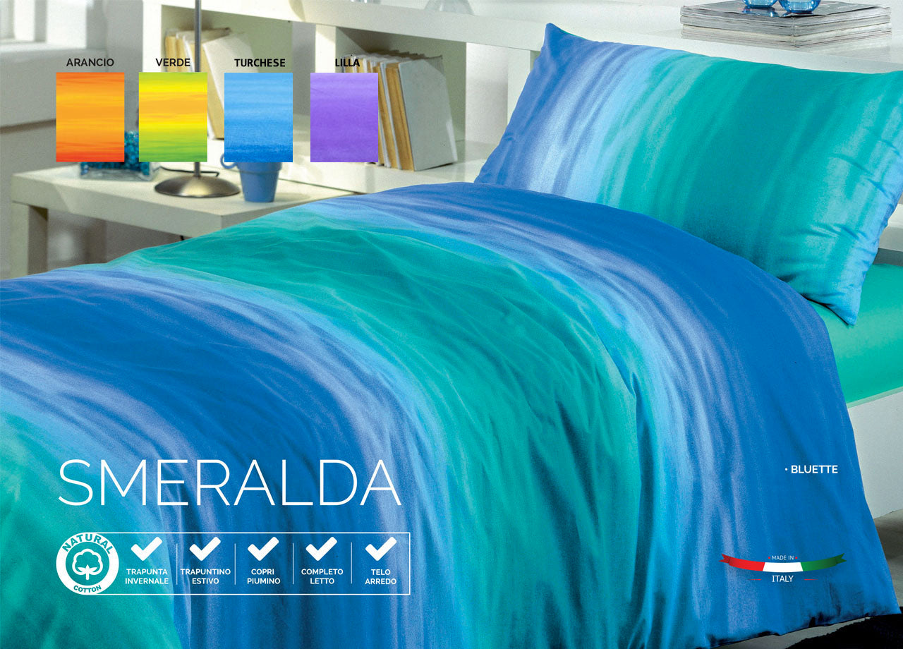 Telo Arredo Multiiuso Copritutto In 100% Cotone Disegno Smeralda - Singolo - Verde