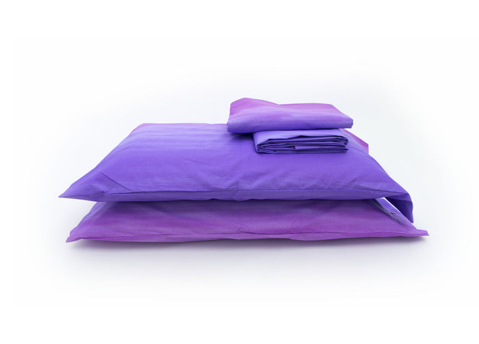 Completo Lenzuola In 100% Cotone Disegno Smeralda - Matrimoniale - Lilla