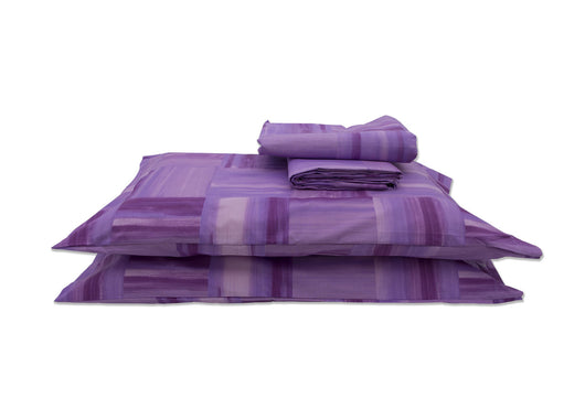 Completo Lenzuola In 100% Cotone Disegno Varazze - Singolo - Lilla