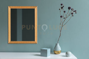 LOLA SPECCHIO DA PARETE CON CORNICE LAVORATA CON GANCI X INSTALLAZIONE ORIZZONTALE E VERTICALE 34X45CM ORO