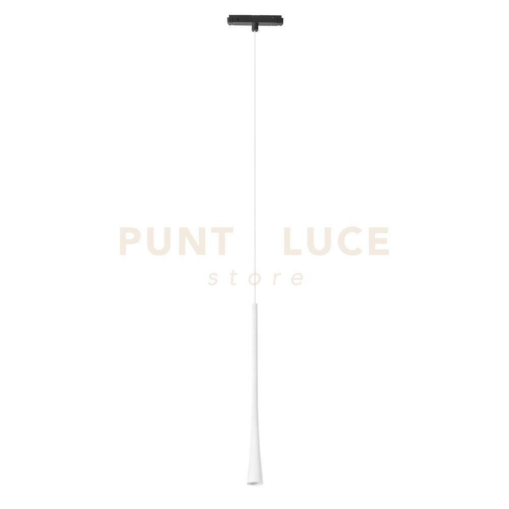 LORETO S - SOSPENSIONE COLORE BIANCO PER BINARIO 48V INCASTRO MAGNETICO LED 3000K 313LM 7W