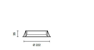 LOST FARETTO LED DA INCASSO 3000K 2340LM 36W IP20 BIANCO 22,2CM