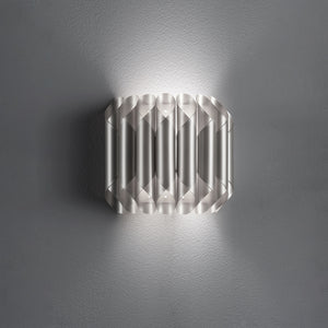 Applique Moderna 1 Luce Louise In Polilux Silver Con Cavo Made In Italy