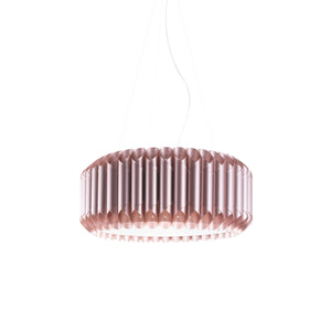Lampadario Moderno Louise Polilux ® Pink Metal E Metallo Cromo 5 Luci E27