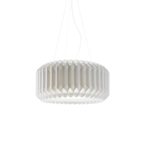Sospensione Moderna Louise Polilux ® Bianco E Metallo Cromo 1 Luce E27 D60Cm