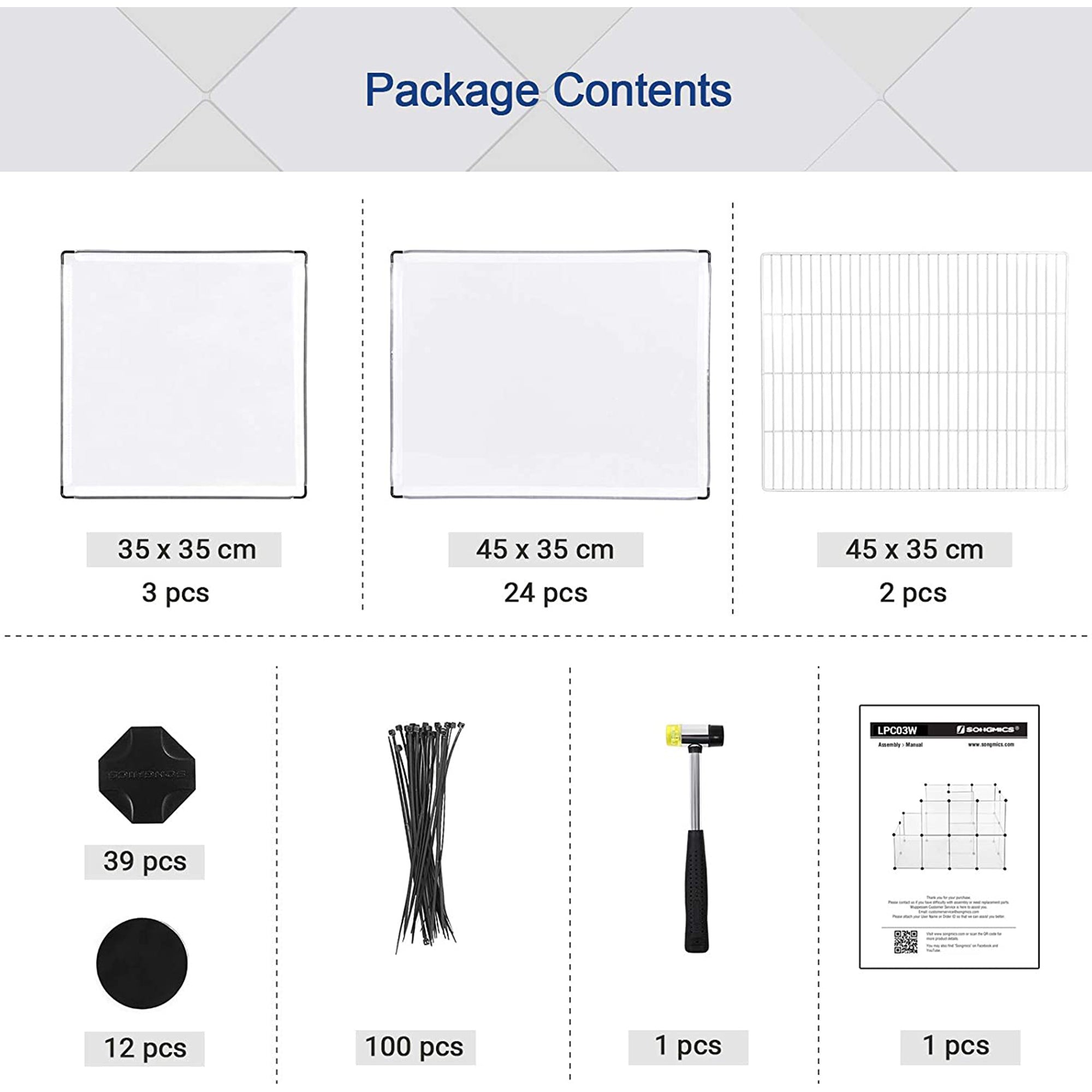 Recinto modulare per porcellini d'India 143 x 73 x 93 cm Plastica trasparente 12_0005392