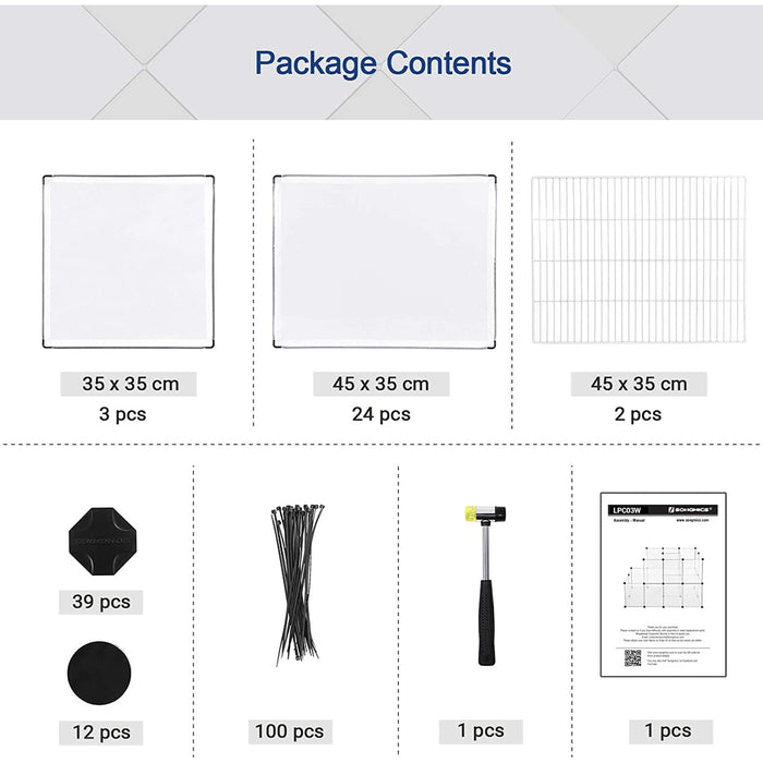 Recinto modulare per porcellini d'India 143 x 73 x 93 cm Plastica trasparente 12_0005392